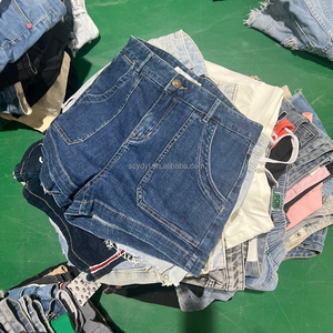 Shorts en jean d'occasion pour femmes, à <span class=keywords><strong>taille</strong></span> basse et <span class=keywords><strong>taille</strong></span> haute, en ballots mixtes pour la vente en gros, fournisseur de vêtements usagés en vrac - Product Image 3