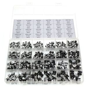 Condensador electrolítico de aluminio 1UF 50V a 1000UF 16V Paquete de 400 valores surtidos para reparación de electrónica y proyectos de bricolaje - Product Image 1