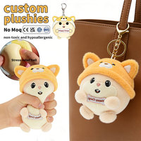 Porte-clés hamster en peluche mignon avec balle anti-stress, jouet en peluche à presser, pendentif animal en minky super doux personnalisé