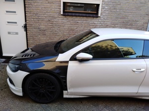Yuhang บังโคลนหน้าคาร์บอนไฟเบอร์สีดำมันวาวสูงสำหรับ <span class=keywords><strong>VW</strong></span> <span class=keywords><strong>Scirocco</strong></span> R พร้อมสกรูยึด - Product Image 6