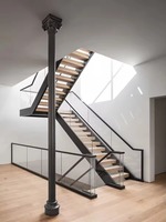 Intérieur moderne Escaliers droits Guangzhou Modèle complet en métal et fer forgé Matériau de la pièce en aluminium