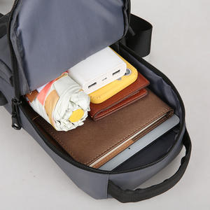 Sacs <span class=keywords><strong>de</strong></span> messager à bandoulière pour homme, sacoche <span class=keywords><strong>de</strong></span> marque tendance, noir, imperméable, multifonctionnel, téléphone portable, Usb - Product Image 4