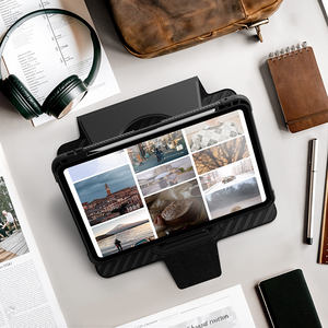 Housse de tablette en cuir PU ajuster étui de béquille pour iPad Pro 11 2024 affaires pare-chocs intégré dans un porte-crayon - Product Image 2