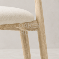 Chaise de salle à manger OAKEN, style moderne, en bois de chêne massif, rectangulaire, confortable, pour salle à manger intérieure, meubles de maison