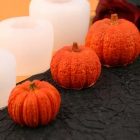 Halloween DIY 3D Citrouille Feuille D'érable Série Moule En Silicone Aromathérapie Bougie Simulation Citrouille Gâteau Décoration Moule