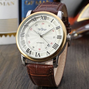 Montre pour homme rétro, mode décontractée, bracelet en cuir, entièrement automatique, mécanique, pour affaires, possibilité de personnalisation du logo - Product Image 2
