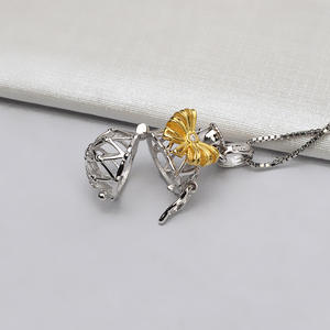 Colgante de Plata S925 para Botella de Agua, Diseño de Jaula de Pájaro sin Orificio, para Perlas de 7-8 mm, Joyería DIY - Product Image 2