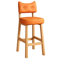 Tabouret de bar en cuir à dossier haut, design moderne, finition argentée, utilisation domestique et commerciale, structure en métal