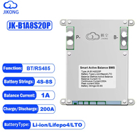 JIKONG Smart BMS JK-B1A8S20P 200A 8S 24V Équilibrage Actif 1A LiFePO4 Li-ion 400A Max. PCBA de Batterie de Stockage d'Énergie Instantanée