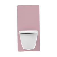 Meuble de salle de bain SUNTEN en verre trempé avec réservoir encastré, chasse d'eau double, cadre en alliage d'aluminium, réservoir de toilette mural