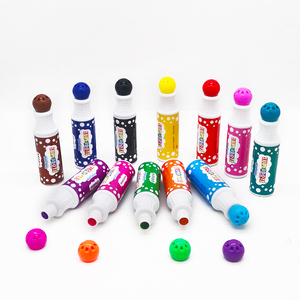 Lot de 12 couleurs OEM d'encre lavable pour l'éducation, plumes de 10mm, 40ml, ensemble de marqueurs de points, tampons de bingo avec tablier pour le dessin des enfants - Product Image 4