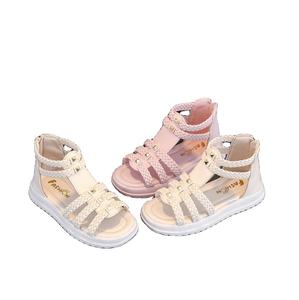 Sandales fille été 2023 nouveau style chaussures de princesse à bout ouvert dans la petite fille à semelle souple <span class=keywords><strong>Darling</strong></span> chaussures romaines montantes 10 ans - Product Image 1