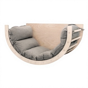 <b>Montessori</b> Wooden Arch Rocker with Cushion <b>Climbing</b> <b>Toy</b> for Toddlers Indoor Playground Equipment Commercial & Home Use - Product Image 3