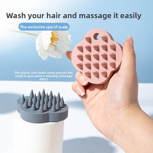 Cepillo de Silicona Ovalado en Forma de Trébol para Lavar el Cabello, Cepillo de Masaje para Cabello Seco y Mojado, para Hombres y Mujeres - Product Image 4