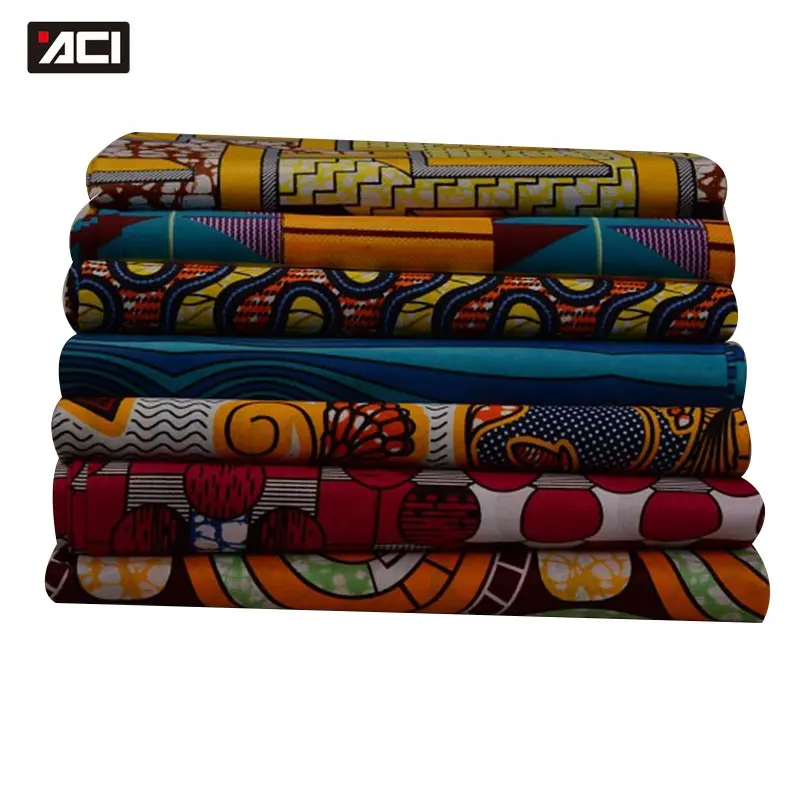 Aci Ankara Stof Waxprint Echte 100% Katoen Afrikaanse Wax Prints Stof Groothandel Nigeria Wax Batik Stof 6 Yards Voor jurk