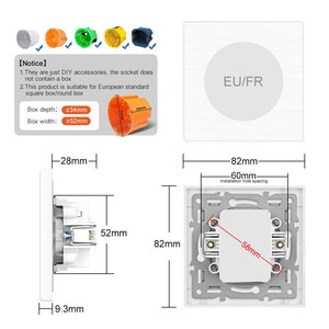 Enchufe e Interruptor de Pared Estilo Francés, 82*82, Estándar CE, Tecla Redonda Grande, para <span class=keywords><strong>Productos</strong></span> Eléctricos, Venta al <span class=keywords><strong>Por</strong></span> <span class=keywords><strong>Mayor</strong></span> de Fábrica - Product Image 4