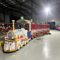 Train miniature de luxe sans rails de style vapeur pour parc d'attractions, capacité 24 places