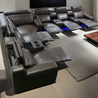 Heiß verkauftes Wohnzimmer Ecksofa Leder Theater Power Recliner Sessel mit verstellbarer Kopfstütze für Villa Keller