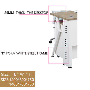 Tùy Chỉnh Và Rất Phổ Biến Trắng K-Hình Chân Thép Hạt Gỗ Máy Tính Để Bàn Tươi Loạt Các Bàn Máy Tính Nhỏ - Product Image 4
