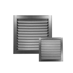 Square ventilation hood Ventilation louvers with built-in bird screen Galvanized steel grille