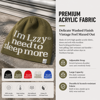 Casquette en tricot à lettres, 100% acrylique, design tendance, douce et chaude, unisexe, pour les voyages en extérieur, les étudiants, le quotidien et les loisirs