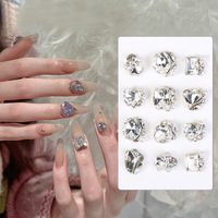 6 couleurs coeur cristal amour ange 3D Nail Art décoration bricolage métal alliage strass accessoires breloques