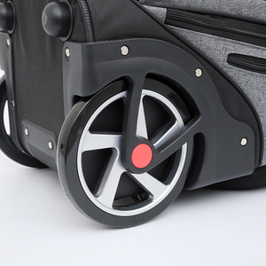 Men's <b>Backpack</b> Extra Large <b>Wheel</b> Business Bag Black And Gray Solid Color Zipper Travel Bag For Business Travel - Product Image 4