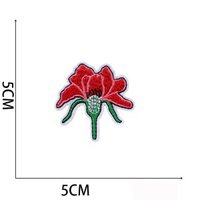 Vente en gros de fleurs brodées de haute qualité patchs tissés à la machine pour vêtements fleurs brodées
