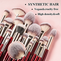 Ensemble de pinceaux de maquillage végétaliens professionnels de luxe 30 pièces marque privée fond de teint en poudre synthétique douce ensemble de pinceaux de mélange maquillage