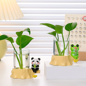 Vase hydroponique mignon en forme d'animal avec fonction d'arrosage automatique pour la décoration de plantes de bureau - Product Image 2