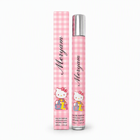 Vaporisateur de parfum de voyage pour femme, flacon fin, rose et blanc à carreaux, boîte de présentation, intérieur en bois, style durable