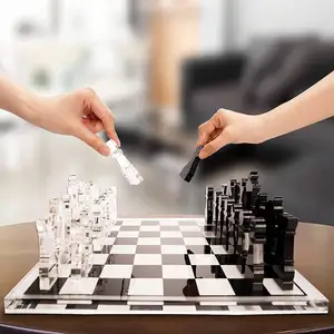 Conjunto de xadrez acrílico personalizado direto de fábrica chinesa