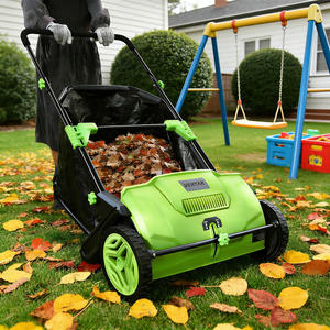 VERTAK Balayeuse manuelle haute performance sans moteur pour jardin et pelouse, chariot de nettoyage extérieur, balayeuse à feuilles à pousser - Product Image 1