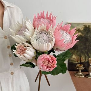 Yasunobu - Flores Artificiales de Protea, Capullos de Seda Realistas para Decoración de Bodas, Flores para Jarrones, para Sala de Estar y Mesa de Comedor - Product Image 2