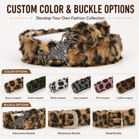 Ceinture large décontractée de luxe en similicuir PU vert et fourrure de léopard pour robe de femme Fabricant avec logo personnalisé