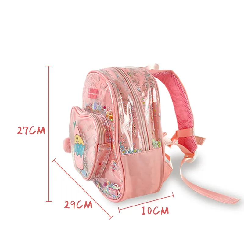 Mochila de PVC impermeable de moda OEM, mochila personalizada para niños, mochilas escolares rosas para niños