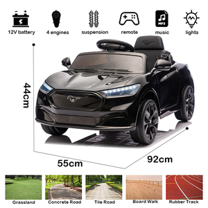 新款许可电池驱动的野马儿童骑乘汽车，带2.4克遥控器，年龄2-7岁塑料材料4轮 - Product Image 2