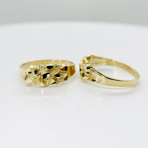 Anillo de Cóctel con Diseño Vintage de Latón Chapado en Oro de 14k, Estilo Nugget Smashing, para Hombre/Mujer - Product Image 1