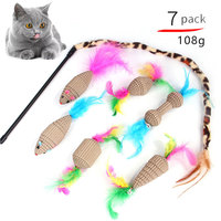 Pack de jouets pour chat, chaton, assortiment de plumes de chat, Tunnel, canne à assembler, 21 pièces,
