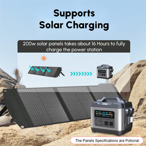 Station d'alimentation portable 700W LiFePO4 avec panneaux solaires MPPT, port à onde sinusoïdale pure, lampe torche, chargeur allume-cigare, stockage d'énergie solaire - Product Image 4