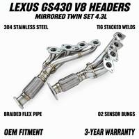 Collecteur d'échappement Performance 3UZ-FE pour Lexus GS430 4.3L V8 2005-2011 en acier inoxydable, tuning racing, montage direct, amélioration