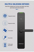Nouvelles serrures de porte intelligentes numériques sans clé Bluetooth biométriques à code biométrique électronique Ttlock Wifi Tuya