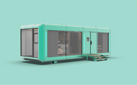 2024 Espagne Maison préfabriquée Shein 20 pieds 40 pieds Conteneur Cabine à deux étages Module de salle de bain Camp Maison avec escalier Cabine Apple