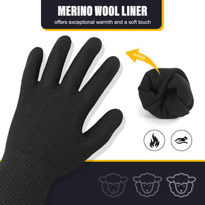 Guantes térmicos de lana merino con revestimiento de Palma de látex de espuma, suaves, transpirables y antideslizantes para el trabajo y el exterior - Product Image 2