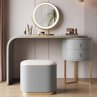 Coiffeuse de luxe moderne en bois pour chambre à coucher avec miroir