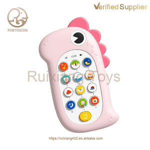 Fuente de fábrica, teléfono móvil eléctrico educativo para niños, funda de teléfono de dinosaurio de dibujos animados, teléfono móvil de bebé, juguete para jugar - Product Image 5
