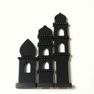 Nouvel ensemble artisanal en bois 3D pour le Ramadan 2026 – Ornement de table festif, pièce décorative étoile et lune de style européen et américain - Product Image 5