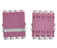 Adaptor Optik LC 4 Port Lenew Berkualitas Tinggi LC/PC Multimode OM1-OM5 Duplex 4 Core FTTH Fiber Adapter Garansi 2 Tahun