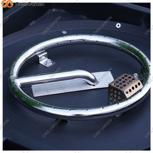 Brasero de Gas de Acero Corten Personalizable Popular 2026 con Fuente de Agua y Palo para Leña - Brasero de Piscina Negro Ecológico - Product Image 6