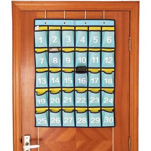 Organisateur mural suspendu pour salle de classe, 30 poches, rangement mural pour téléphones portables, calculatrices, usage au bureau - Product Image 2
